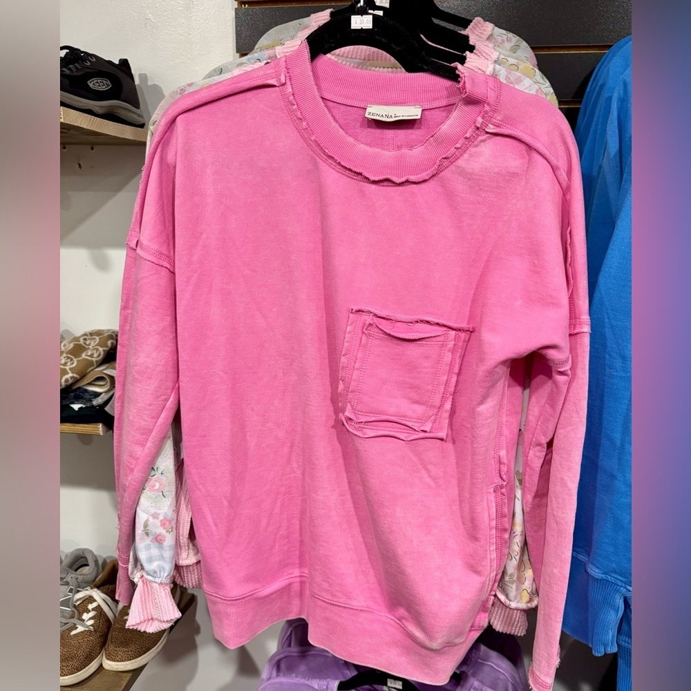 Zenana Outfitters Pink Sweatshirt